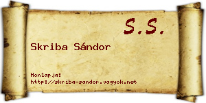 Skriba Sándor névjegykártya