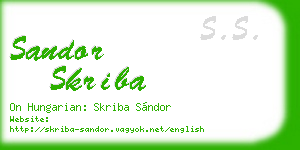sandor skriba business card